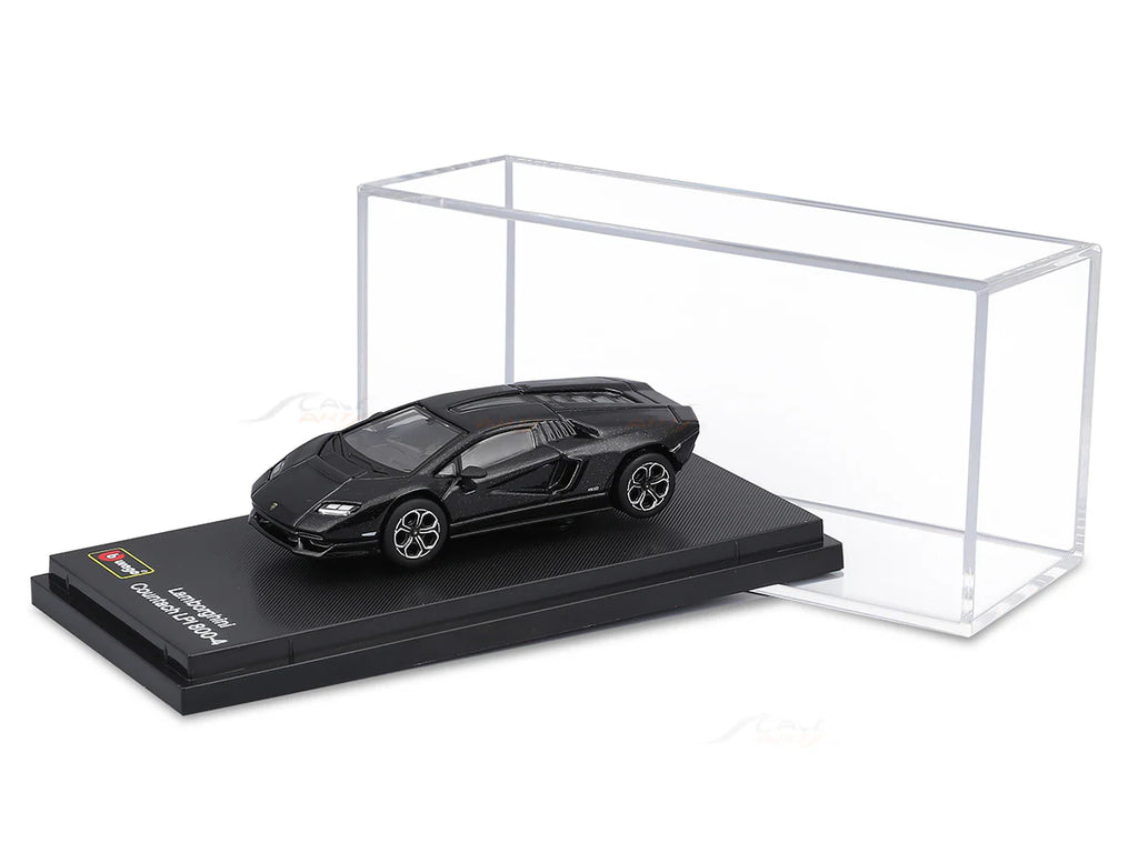 Bburago Lamborghini Countach LPI 800-4 black 1/64 Scale Model diecast car with display case