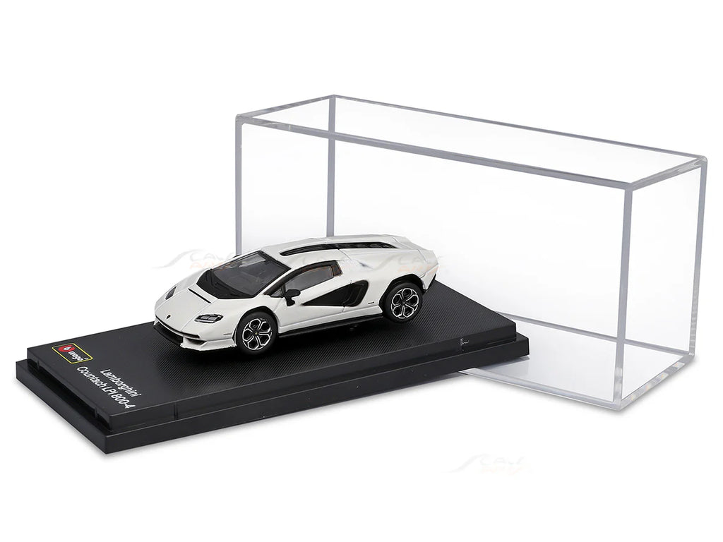 Bburago Lamborghini Countach LPI 800-4 white 1/64 Scale Model diecast car with display case