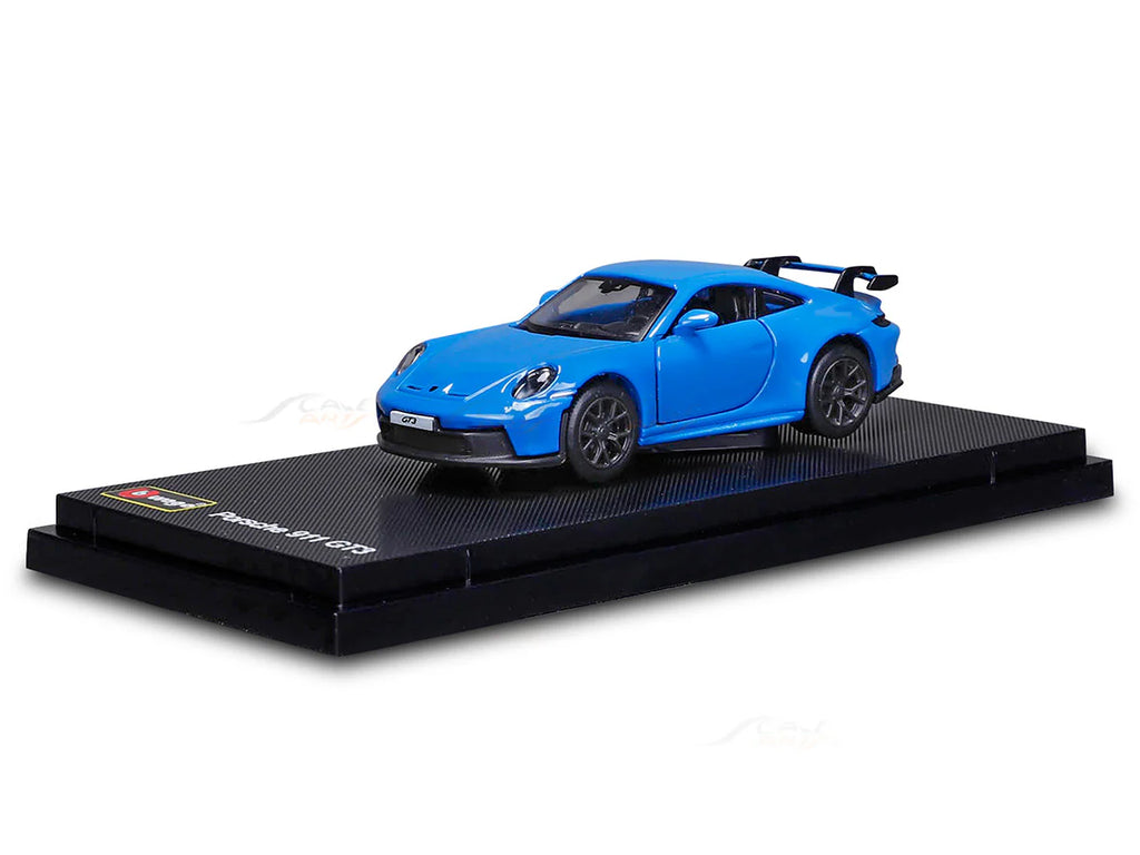 Display Box Scale Model Bburago Porsche 911 GT3 blue 1/64 Scale Model diecast car with display ...