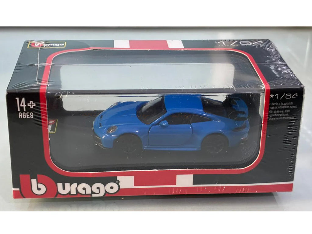 Display Box Scale Model Bburago Porsche 911 GT3 blue 1/64 Scale Model diecast car with display ...