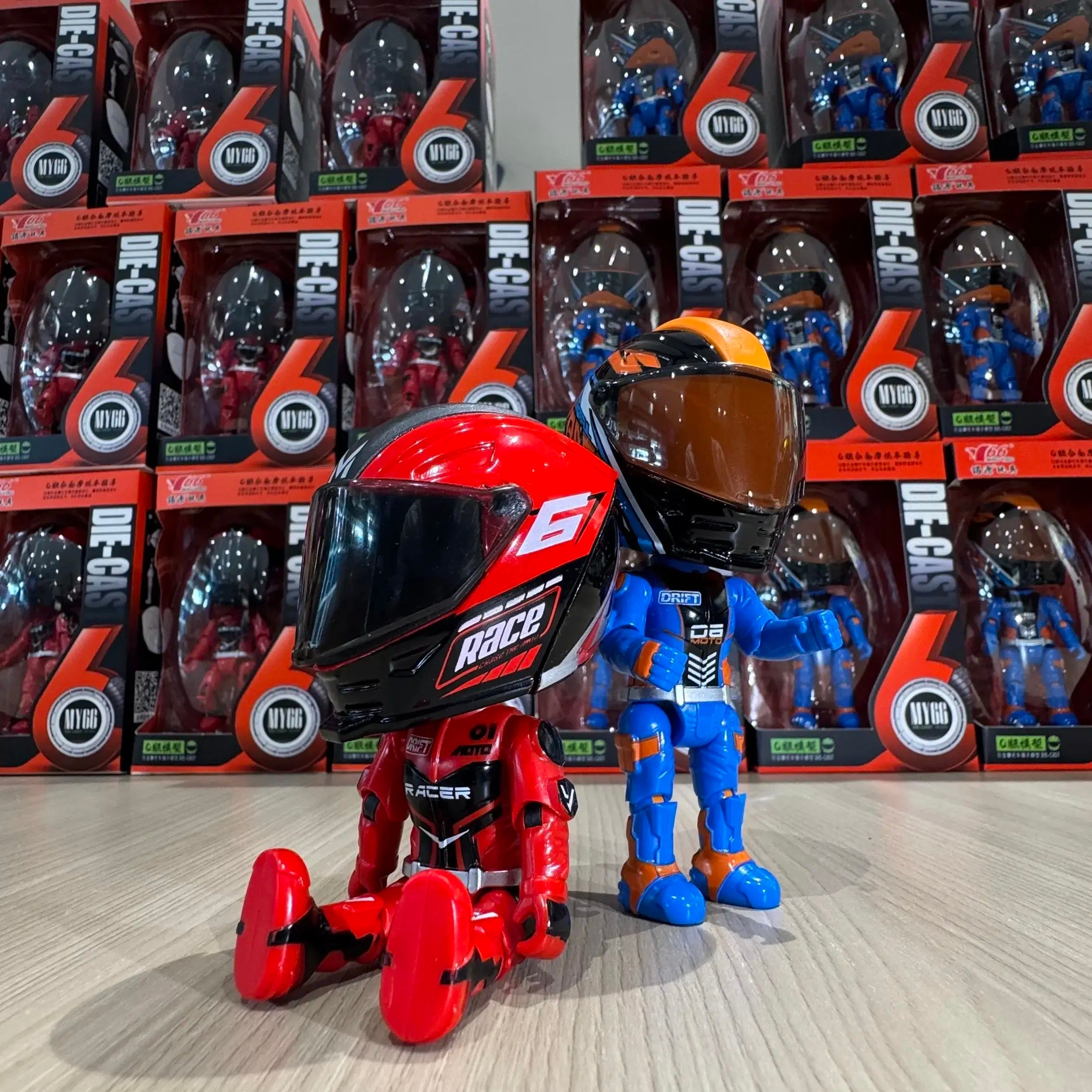 Metal Diecast Miniature Biker Red