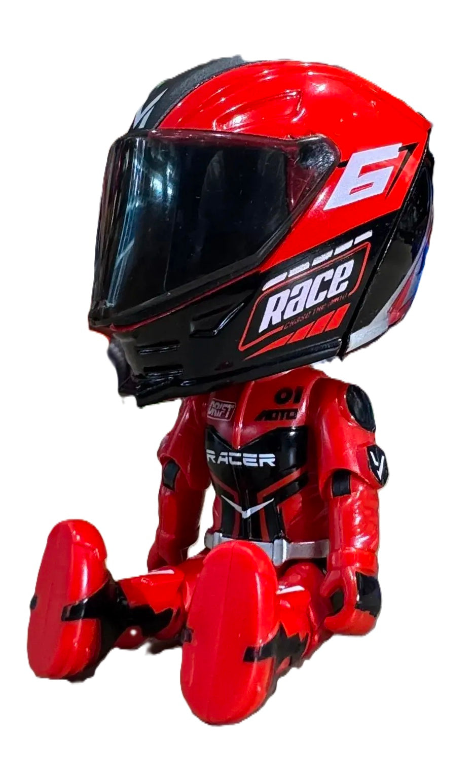 Metal Diecast Miniature Biker Red