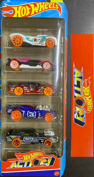 Hot Wheels Cars Set HW ACTION series cars pack of five