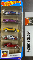 Hot Wheels Cars Set Motor Show series cars pack of five
