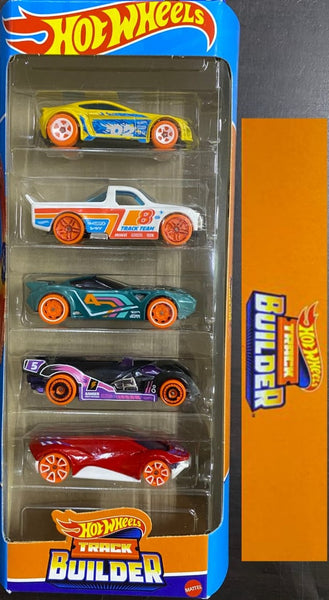 Hot Wheels Cars Set Track Builder series cars pack of five
