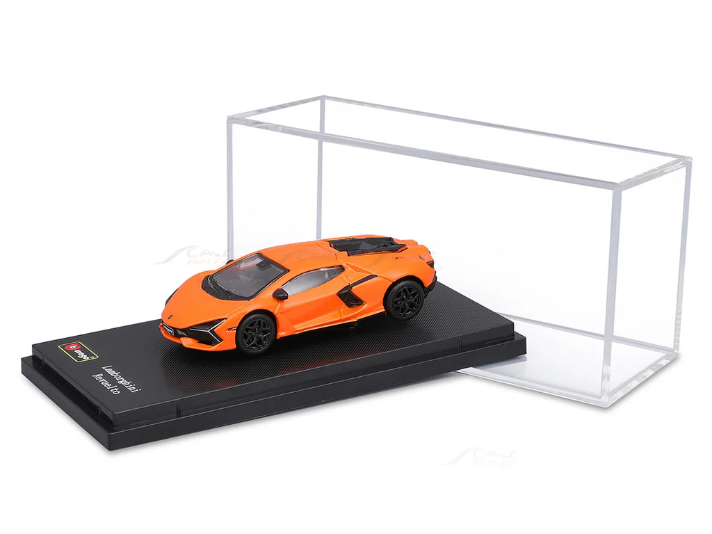 Bburago Lamborghini Revuelto orange 1/64 Scale Model diecast car with display case