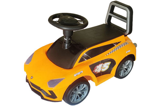 Brunte Ride on Car for Kids with Music with Horn Steering Push Car for Baby with Backrest Under Seat Storage Ride on for Kids 1 to 3 Years Orange