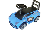 Brunte Ride on Car for Kids with Music and Horn Steering, Push Car for Baby with Backrest, Under Seat Storage Ride on for Kids 1 to 3 Years Blue