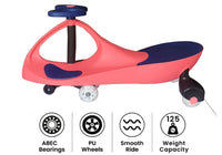 Brunte Kids Rideon Swing Car Magic car with LED wheels Pink blue