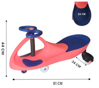 Brunte Kids Rideon Swing Car Magic car with LED wheels Pink blue