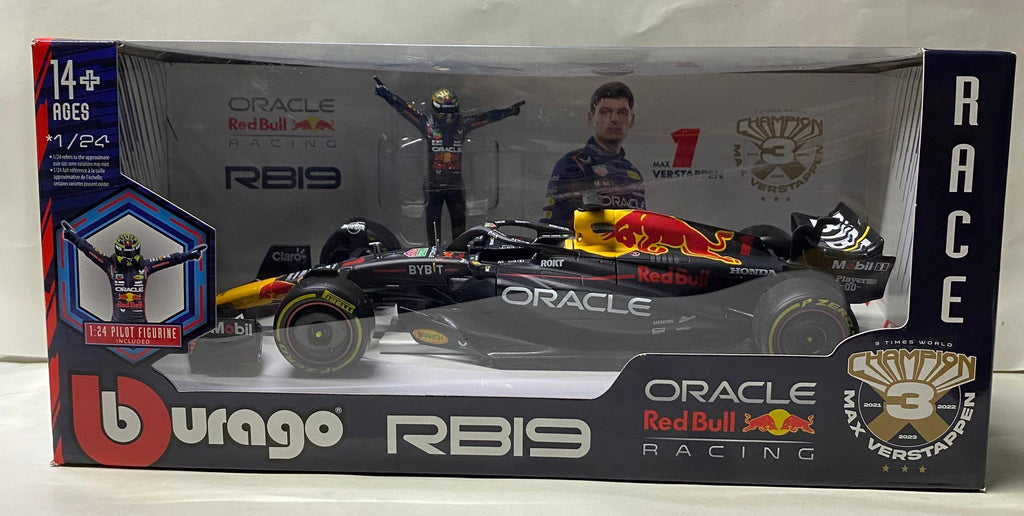 Bburgao Oracle Redbull RB19 f1 car model Max Verstappen with figure 1/24 scale car model
