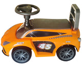 Brunte Ride on Car for Kids with Music with Horn Steering Push Car for Baby with Backrest Under Seat Storage Ride on for Kids 1 to 3 Years Orange