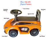 Brunte Ride on Car for Kids with Music with Horn Steering Push Car for Baby with Backrest Under Seat Storage Ride on for Kids 1 to 3 Years Orange