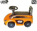 Brunte Ride on Car for Kids with Music with Horn Steering Push Car for Baby with Backrest Under Seat Storage Ride on for Kids 1 to 3 Years Orange