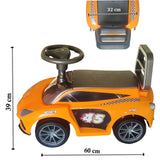 Brunte Ride on Car for Kids with Music with Horn Steering Push Car for Baby with Backrest Under Seat Storage Ride on for Kids 1 to 3 Years Orange