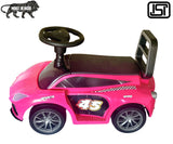 Brunte Ride on Car for Kids with Music with Horn Steering Push Car for Baby with Backrest Under Seat Storage Ride on for Kids 1 to 3 Years Pink