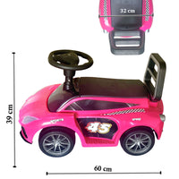 Brunte Ride on Car for Kids with Music with Horn Steering Push Car for Baby with Backrest Under Seat Storage Ride on for Kids 1 to 3 Years Pink