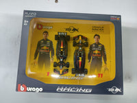 Bburago 2024 Red Bull Racing Team twin cars by Max Verstappen and Sergio Perez , 1/43 scale miniature cars RB19 formula 1 car