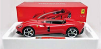 Ferrari Monza SP1 Red Metallic with Stripes 1/18 Diecast Model Car by Bburago